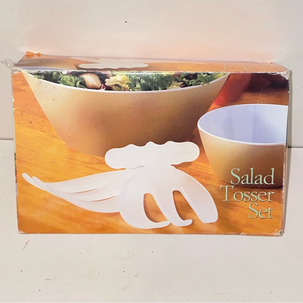 Giftco Inc Salad Tosser Set Translucent White New In Box